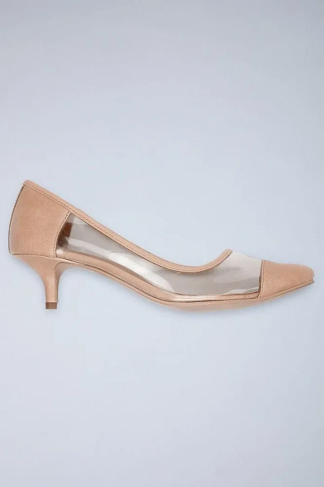 Nude Pointed Toe Kitten Heels