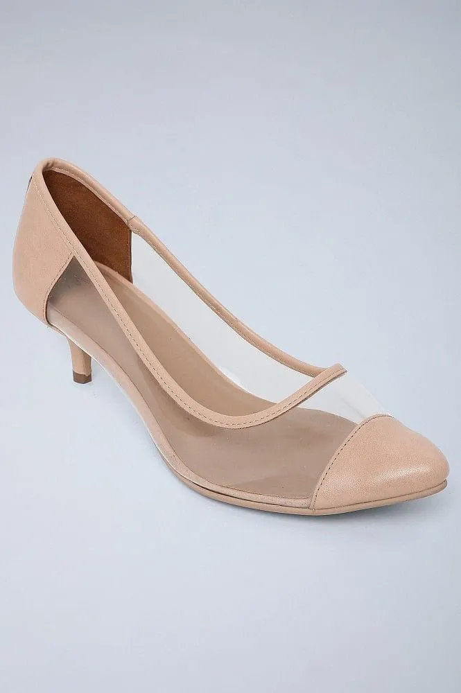 Nude Pointed Toe Kitten Heels