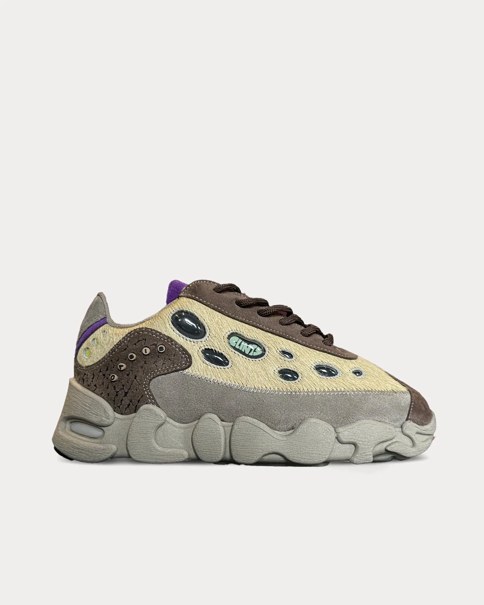 Oasis 'Wild-Cats' Brown / Purple Low Top Sneakers