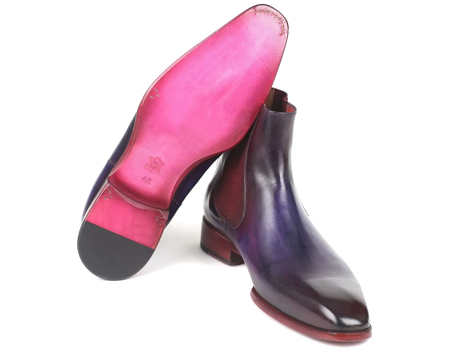 Paul Parkman Black & Gray Chelsea Boots (ID#BT661BLK)