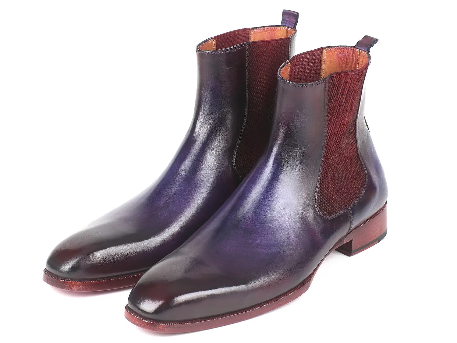 Paul Parkman Black & Gray Chelsea Boots (ID#BT661BLK)