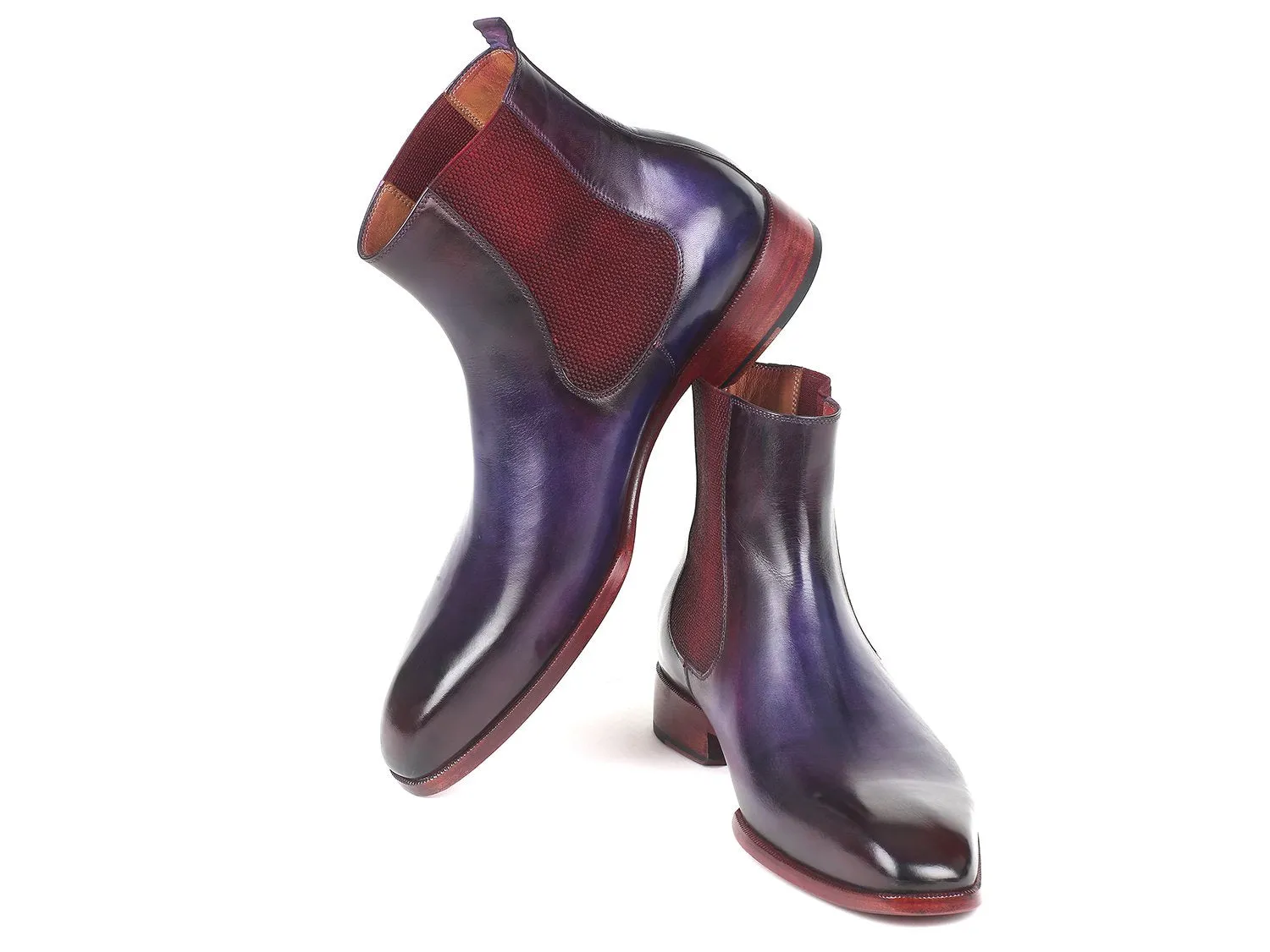 Paul Parkman Black & Gray Chelsea Boots (ID#BT661BLK)