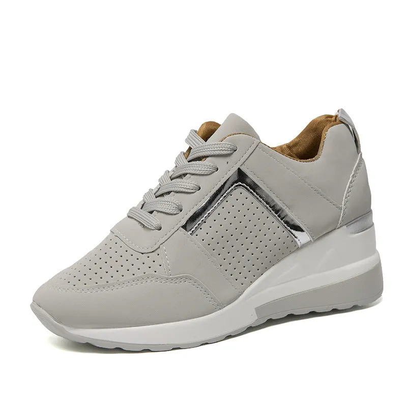 Platform Wedge Lace-Up Sneakers