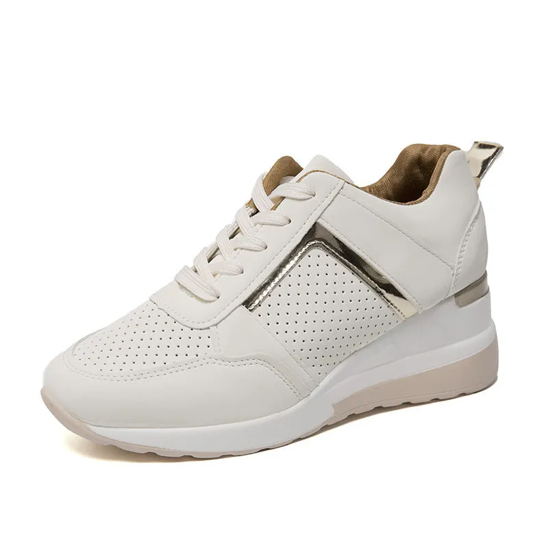 Platform Wedge Lace-Up Sneakers