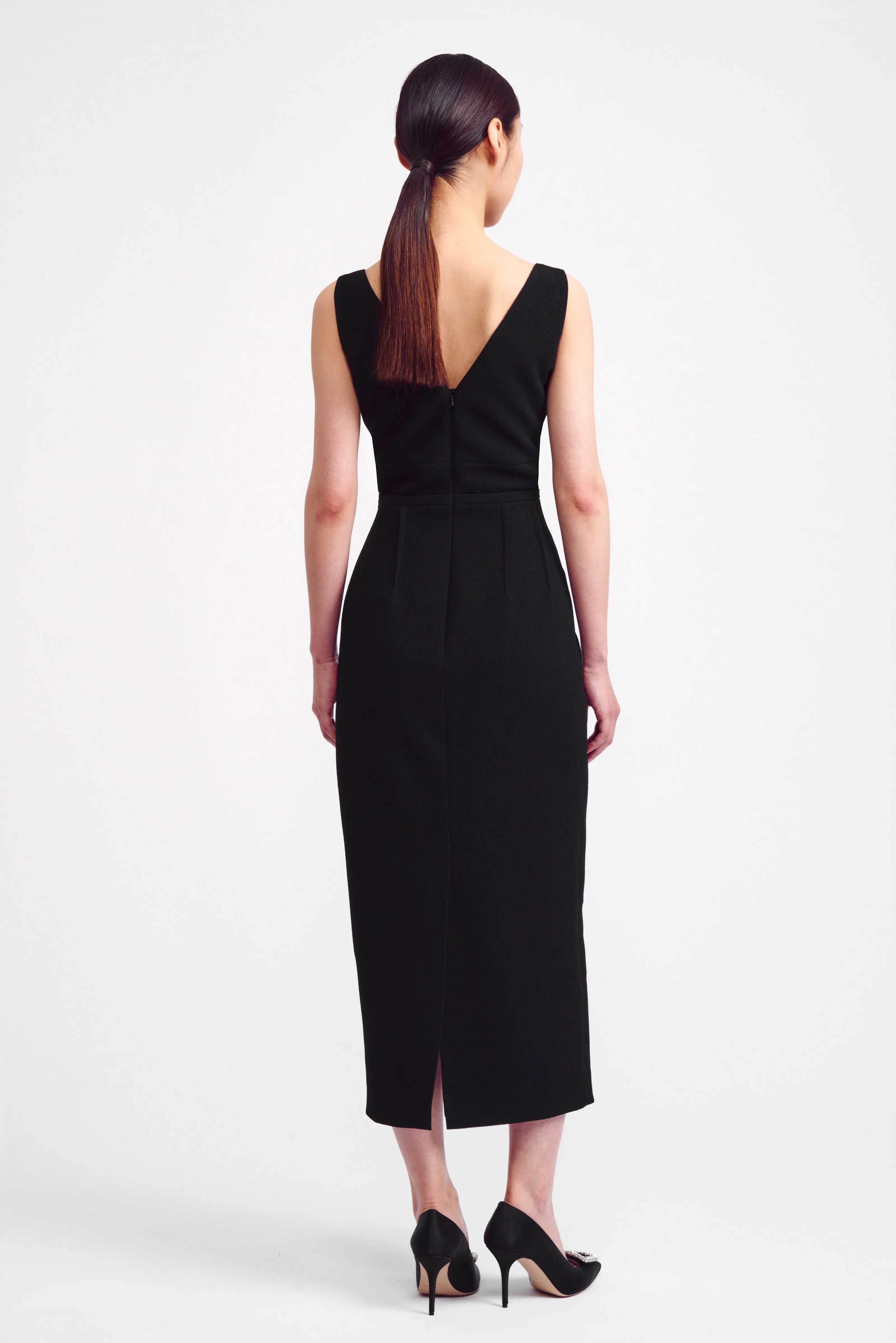 Rara Dress in Black Double Crepe