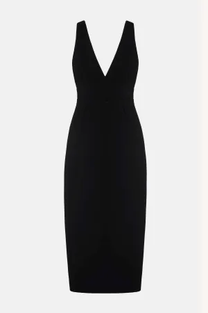 Rara Dress in Black Double Crepe