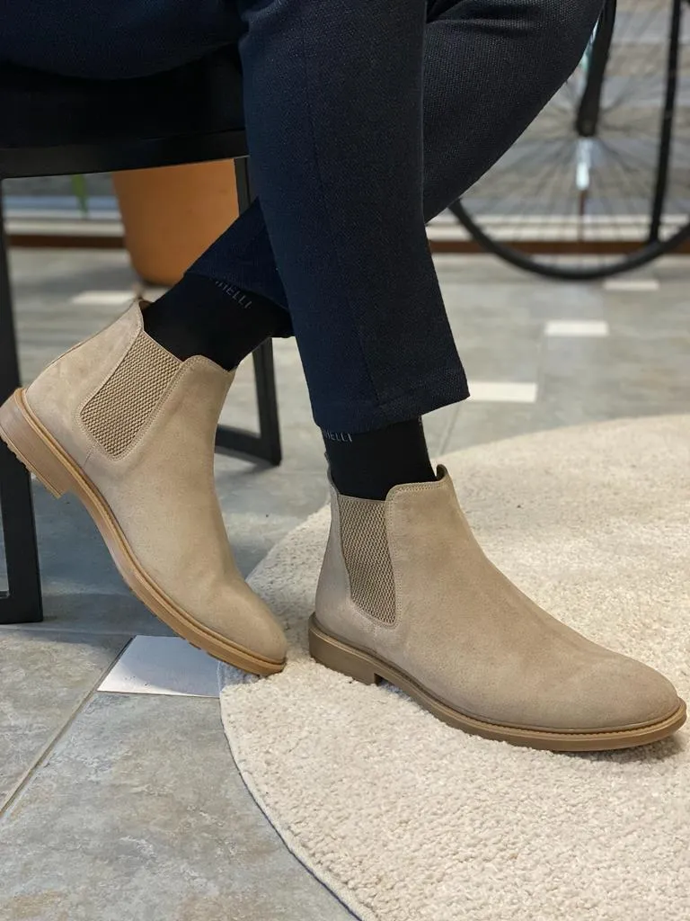 Warren Suede Genuine Rubber Sole Chelsea Boots